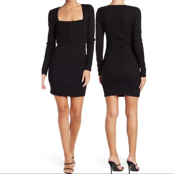 NWT Jonathan Simkhai Standard‎ Pia Bustier Dress Black Mini Rib Bodycon S - Picture 5 of 11